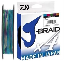 Шнур Daiwa J-Braid X4E 300м 0,12мм 4.9кг Multi Color - фото 13272