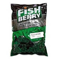 Пеллетс рыболовный медленно растворимый Fishberry Pellets Betaine зеленый бетаин 10 мм 1 кг - фото 14353