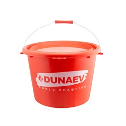 Ведро Dunaev красное 18л с крышкой - фото 22765