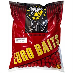 Бойлы тонущие LION BAITS серии EURO BAITS Клубничный джем Strawberry Jam 20мм 5кг - фото 24424
