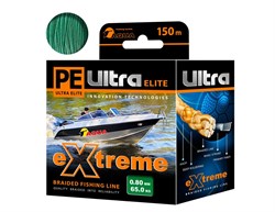 Плетеный шнур Aqua PE Ultra Extreme 0,80мм 64кг 150m (цвет зеленый)  - фото 25019