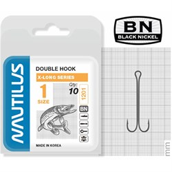 Крючок двойной Nautilus Double X-Long series Worm 1201 № 1 (уп.10 шт) 16671 - фото 34229