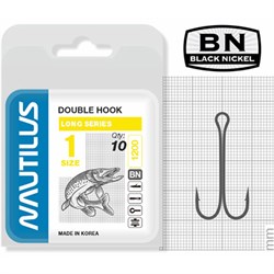 Крючок двойной Nautilus Double Long series Worm 1200 № 1 (уп.10шт) 10013 - фото 34237