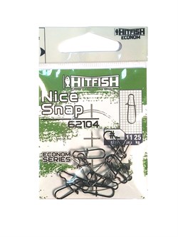 Застежка HITFISH Nice snap 62104 №000 4кг уп. (11 шт) 29517 - фото 37124