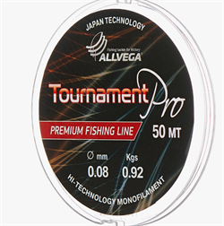 Леска монофильная ALLVEGA "Tournament Pro" 50м 0,08мм (0,92кг) прозрачная 30020 - фото 38403