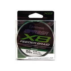 F-FISHING Шнур Impresa Braid PE X8 Feeder 150м Green 0,18мм 11,4кг/25lb 32166