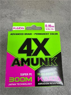 Шнур плетёный KAIDA AMUNK SUPER PE 4X 0.25мм 24.48кг 300м 33199