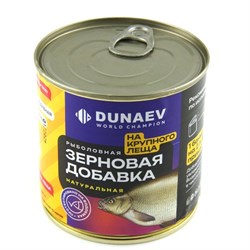 Добавка зерновая к прикорму "Dunaev" Крупный лещ МЕТАЛЛОБАНКА 400 мл. 33242