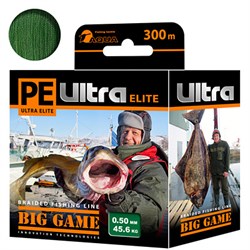 Плетеный шнур PE ULTRA ELITE BIG GAME Dark Green 0,60mm 300m 53.1кг 33385