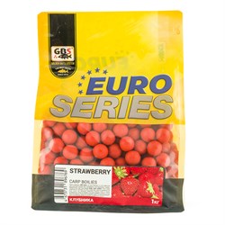 Бойлы прикормочные 1кг ЕВРО серия Strawberry Клубника 33609