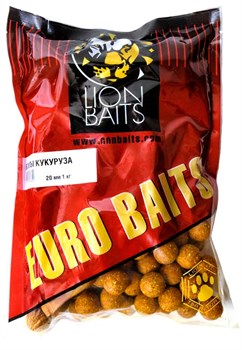 Бойлы тонущие LION BAITS серии ЕВРО Кукуруза 20мм 1кг 33894