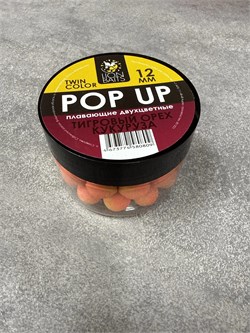 Бойлы плавающие двухцветные Pop-Up Twin Color LION BAITS тигровый орех-Кукуруза 12мм 33900