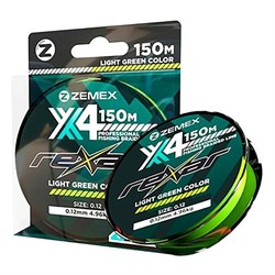 Плетеный шнур ZEMEX REXAR X4 150 m, d 0.14 mm, light green										 34147