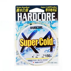 Плетеный шнур Duel Hardcore Super Cold X4 150m Hi-Vis Yellow #2,0 (0,24мм)  34401