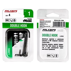 RUZZA Крючок двойной Double Hook Long SS №1 4шт 34492