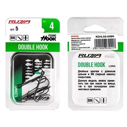 RUZZA Крючок двойной Double Hook Long SS №4 5шт 34494