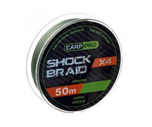 CARP PRO Шок-лидер Shock Braid PE X4 зеленый 20lb 50м