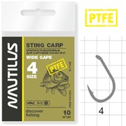 Крючок Nautilus Sting Carp Wide gape S-1143PTFE № 4 уп. (10 шт)