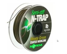 Поводковый материал Korda N-Trap Semi-stiff Weedy Green 30lb 20м