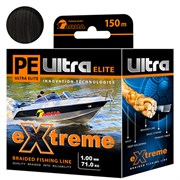 Плетеный шнур Aqua PE Ultra Extreme 1,00мм 71кг 150m (цвет черный) 