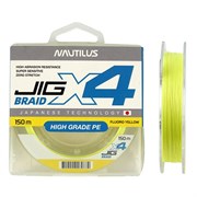Шнур Nautilus X4 Jig Braid Fluoro Yellow 0.12мм 6.8кг 1,0PE 150м