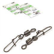 Вертлюг с застежкой HITFISH Rolling Swivel with NiceSnap 62134 # 12 9кг уп (6 шт) 29518