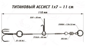 Титановый ассист цветной  Vido Craft 1*7 11 см VD-TiJE-11 34412