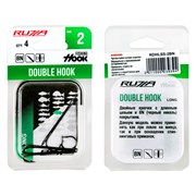 RUZZA Крючок двойной Double Hook Long SS №2 4шт 34493