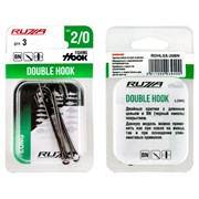 RUZZA Крючок двойной Double Hook Long SS №2/0 3шт 34498
