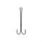 RUZZA Крючок двойной Double Hook Long SS №1 4шт 34492