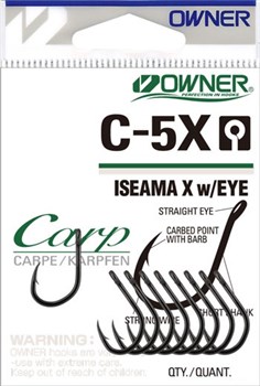 Крючки OWNER C-5X Carp Iseama X w/EYE 53269 № 8 (уп.11шт) - фото 11949