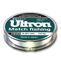 Леска ULTRON Match Fishing 0,165 мм, 3,5 кг, 100 м, светло-голубая - фото 12267