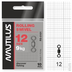 Вертлюг Nautilus Rolling Swivel 0101 size #12 тест 9кг уп (10 шт) 15716 - фото 13357