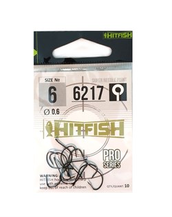 Крючок одинарный HITFISH 6217 Hook № 8 (уп. 11шт) 18137 - фото 17384