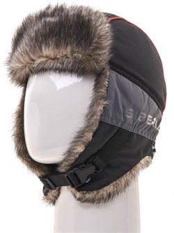 Шапка-ушанка Huntsman Siberia серый/чёрный, тк. Breathable р 56-58 19827 - фото 20172