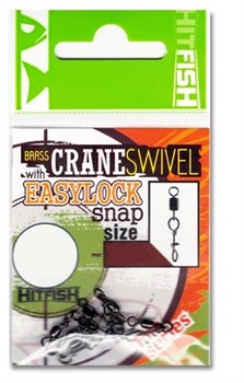 Застежка с вертлюгом HITFISH Brass Crane Swivel with Easylock snap №2 55lb 25кг 7шт/уп - фото 22472