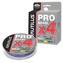Шнур Nautilus Pro Braid X4 Multicolor d-0.16  8.2кг 18Ib 150м - фото 22941