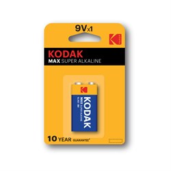 Батарейка алкалиновая Kodak Max, 6LR61-1BL, 9В, крона 21991 - фото 24181