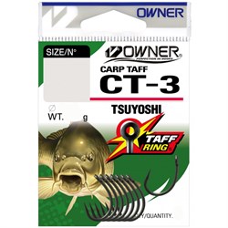 Крючек Owner CT-3 Carp Taff Tsuyoshi teflon №2 (уп. 6шт)  - фото 28703
