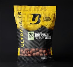 Бойлы прикормочные ULTRABAITS "FISH MEAL 350" (HOT CRAB) 20 мм., 1кг. - фото 29636