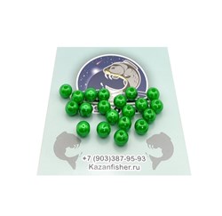 Бусины пластиковые CosmoCarp d-6мм зелёные уп.20шт - фото 29739