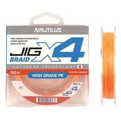 Шнур Nautilus X4 Jig Braid Fluoro Orange 0.12мм 6.8кг 1,0PE 150м 25480 - фото 30076