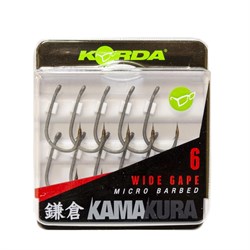 Крючок Korda Kamakura Wide Gape №6 с бородкой (уп.10шт) 25700 - фото 30361