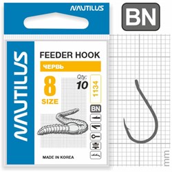 Крючок Nautilus Sting Feeder Фидер червь 1134BN № 8 (уп.10 шт) 15749 - фото 34254