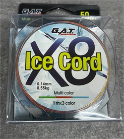 Плетенка зимняя G.A.T Ice Cord x8 Multicolor 0.14mm 30491 - фото 39146