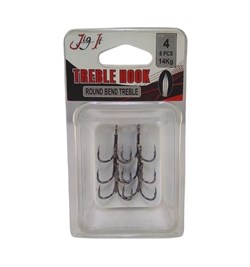 Тройник JIG IT Round bend treble hooks, №4  (уп. 6шт) 30663 - фото 39428