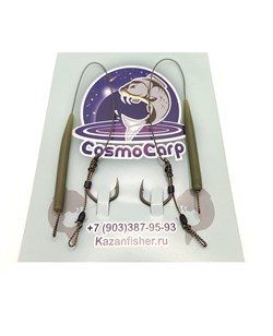 Поводок карповый CosmoCarp 30lb №4 BISON CLAW, волос 14мм уп 2шт 31571