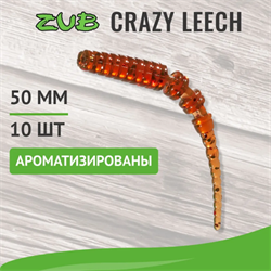 Приманка ZUB-CRAZY LEECH 50мм(2")-10шт, (цвет 911) машинное масло с блестками 32604
