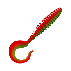 Приманка ZUB-TWIST 100мм(4")-4шт, (цвет 035) красный верх-зеленый низ 32658