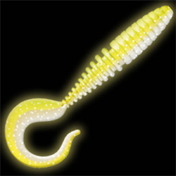 Приманка ZUB-TWIST 75мм(3")-6шт, (цвет 404) желтый светящийся 32663